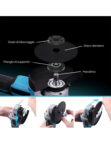 Smerigliatrice Angolare Cordless Elettrica...