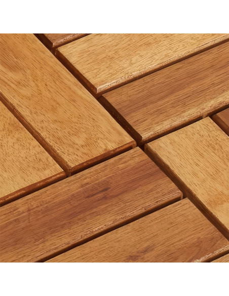 Pack 6 Piastrelle Legno di Acacia Effetto Legno Rivestimento da Esterno 30x30x25