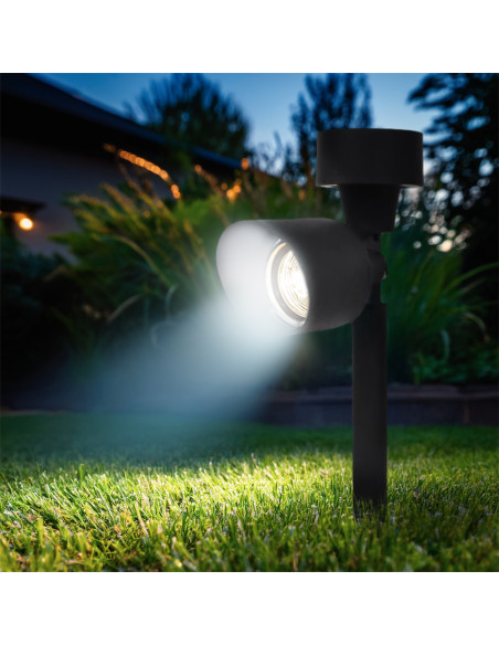 4pz Lampada Ricarica Solare 37cm da Esterno Picchetto Piantabile per Giardino