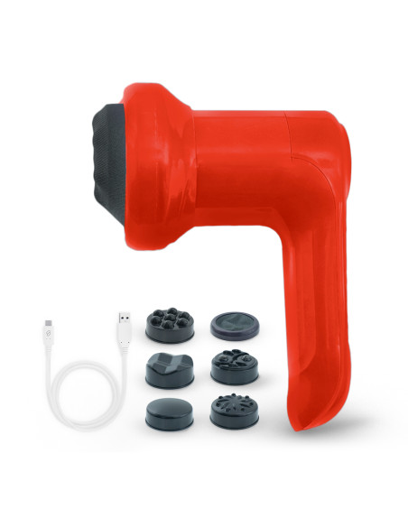 Massaggiatore per Corpo Elettrico Ricaricabile 4 Testine Vibrazione Regolabile