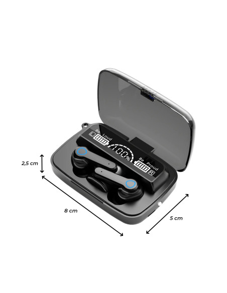 Auricolari Wireless Touch Cuffie Bluetooth 5.3 Microfono Display LED Senza Fili