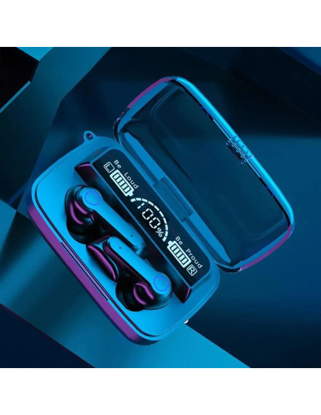 Auricolari Wireless Touch Cuffie Bluetooth 5.3 Microfono Display LED Senza Fili