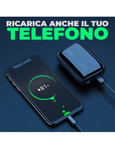 Auricolari Wireless Touch Cuffie Bluetooth 5.3...