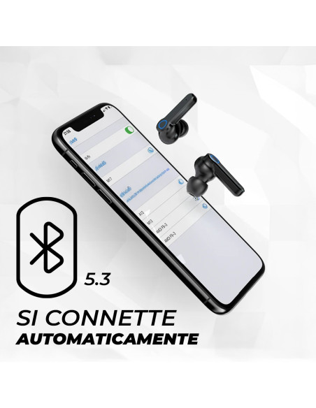 Auricolari Wireless Touch Cuffie Bluetooth 5.3 Microfono Display LED Senza Fili