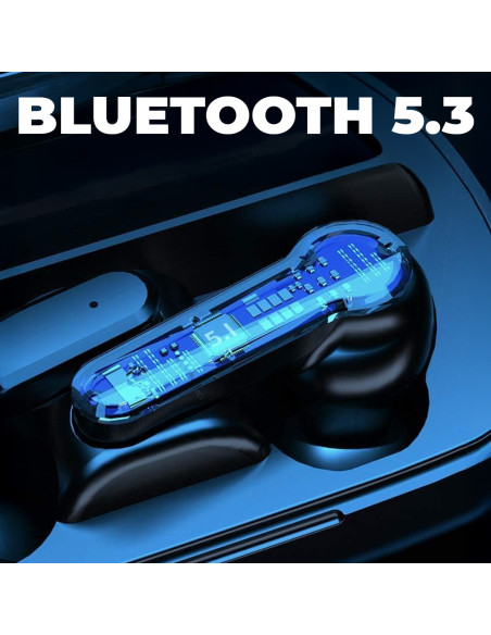 Auricolari Wireless Touch Cuffie Bluetooth 5.3 Microfono Display LED Senza Fili