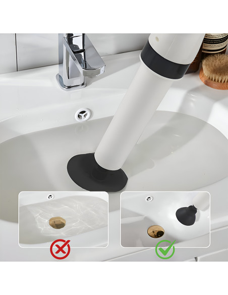 Stura Lavandini Manometro a Pressione Pistone Gonfiatore Scarico WC Lavandino