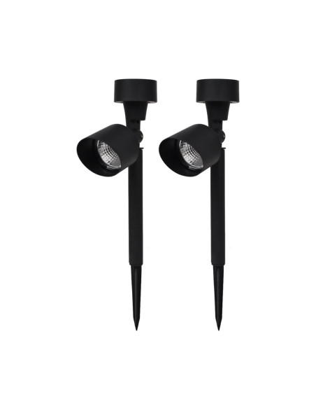 2pz Lampada Ricarica Solare 37cm da Esterno Picchetto Piantabile per Giardino