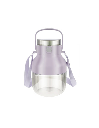 Frullatore Mixer Elettrico Ricaricabile Portatile 500ml Senza Fili con Cannuccia Viola