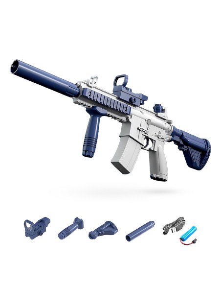 Fucile Elettrico ad Acqua M416 Batteria Ricaricabile Getto 10mt con Silenziatore