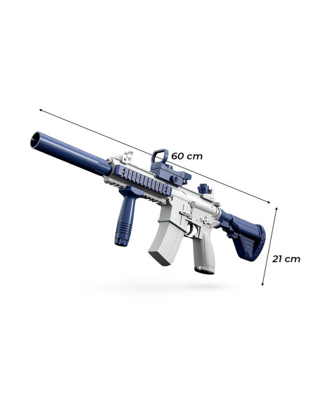 Fucile Elettrico ad Acqua M416 Batteria Ricaricabile Getto 10mt con Silenziatore