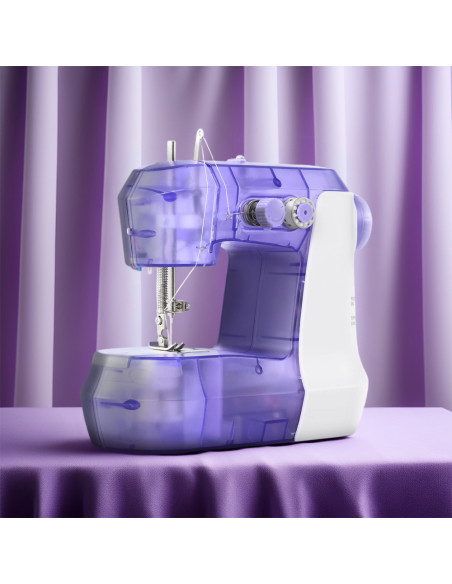 Mini Macchina da Cucire Elettrica a Pedale Design Portatile 7.2W Doppia Velocità