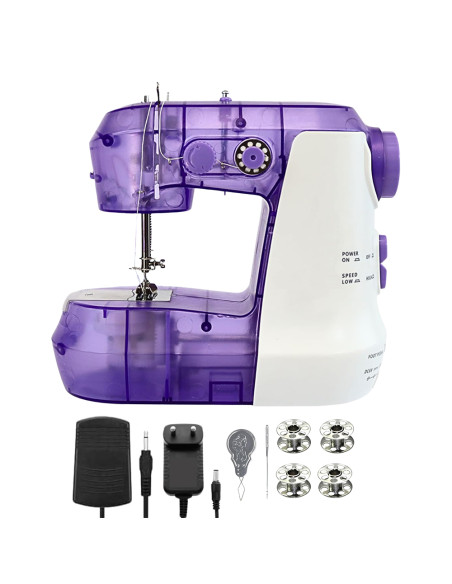 Mini Macchina da Cucire Elettrica a Pedale Design Portatile 7.2W Doppia Velocità