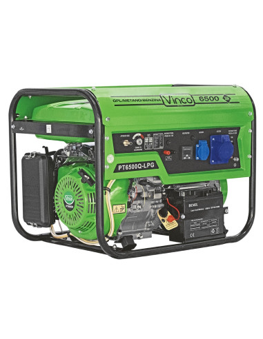 Generatore a GAS VINCO 4 Tempi 389cc TRIFUEL 5,5KW 60171 Avviamento Manuale