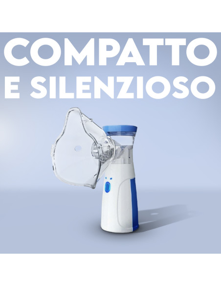 Kit 2pz Aerosol Portatile Silenzioso Ricaricabile Ultrasuoni con Mascherine