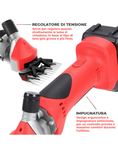 Tosatrice per Pecore Doppia Batteria 48V...