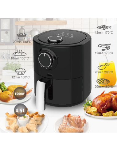 Friggitrice ad Aria 1000W capacità 4.5lt con...