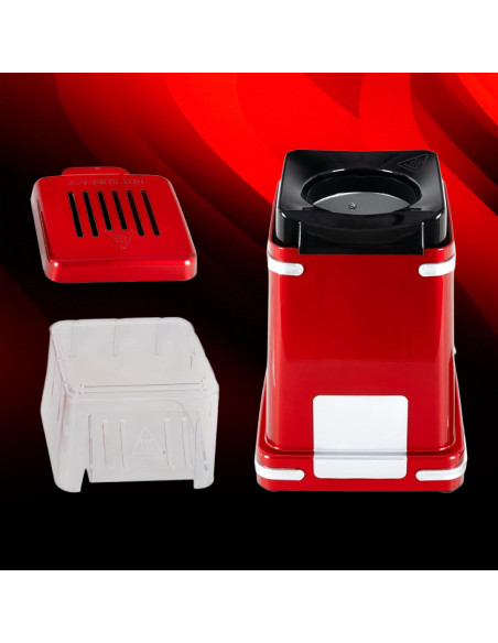 Macchina per Popcorn 1200W ad Aria Calda Rosso con Dosatore Popcorn in 3 Minuti