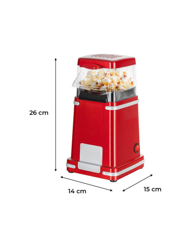 Macchina per Popcorn 1200W ad Aria Calda Rosso...