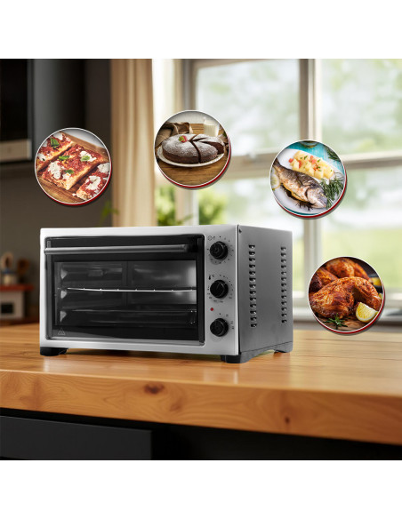 Fornetto Elettrico 32l Temperatura 230° Timer Potenza 1420W con Griglia e Teglia