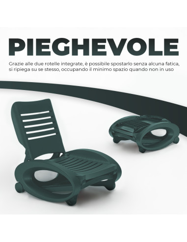 Lettino GRANDSOLEIL Polipropilene Verde Esterno...