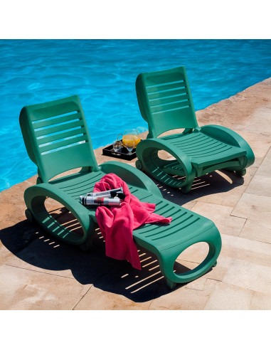 Lettino GRANDSOLEIL Polipropilene Verde Esterno...