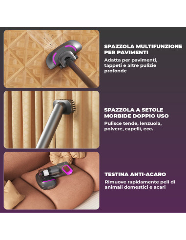 Aspirapolvere Cordless Portatile Wireless 120w...