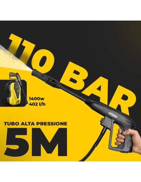 Idropulitrice Acqua Fredda Dictrolux 1400W 110bar Hydro Compact con Avvolgitubo