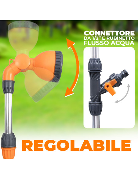 Doccia da Giardino da Esterno Campeggio Treppiede Regolabile H215 con Soffione