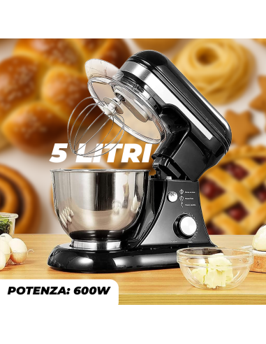 Impastatrice Planetaria 600W Robot Cucina...