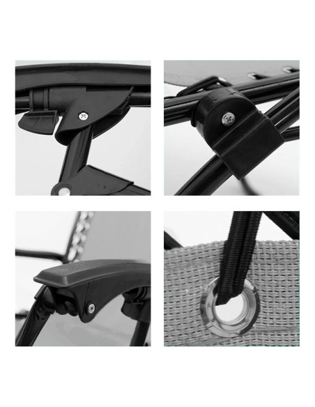 Sedia Sdraio Gravità Zero Pieghevole Tettuccio Parasole Reclinabile in Textilene