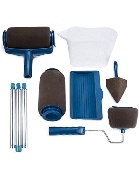 2pz Rullo pittura anti goccia con serbatoio ricaricabile e manico estensibile