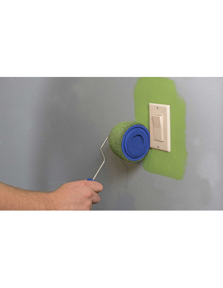 2pz Rullo pittura anti goccia con serbatoio ricaricabile e manico estensibile