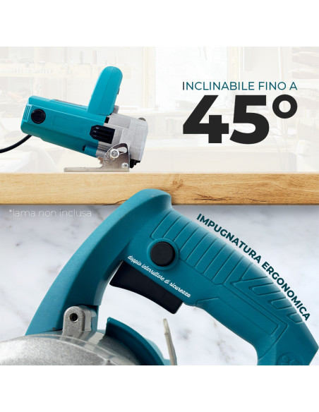 Sega Circolare Manuale 1250W Taglio 110mm Sega Elettrica Legno Marmo Ceramica