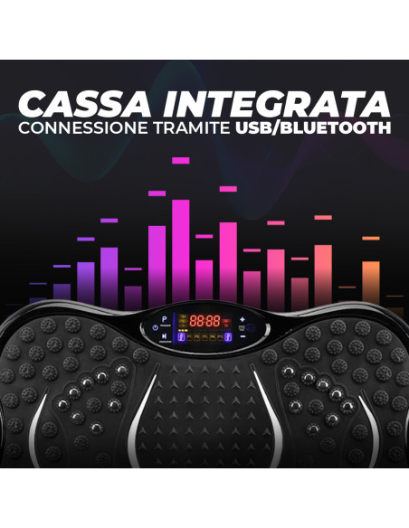 Pedana Allenamenti Elettrica con Vibrazione Elastici per Fitness Bluetooth