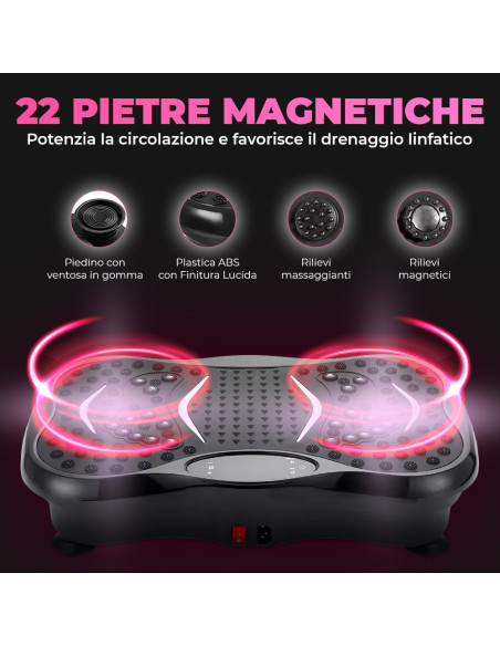 Pedana Allenamenti Elettrica con Vibrazione Elastici per Fitness Bluetooth