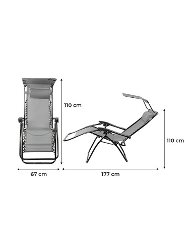 2pz Sedia Sdraio Gravità Zero Pieghevole...