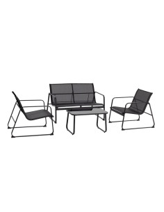 Set Giardino Zanzibar NERO Salotto 4pz da Esterno Divano...
