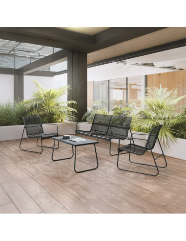 Set Giardino Zanzibar NERO Salotto 4pz da...