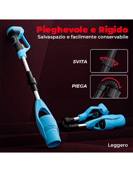 Soffiatore Wireless Batteria 24V Portatile Richiudibile da Giardino per Foglie