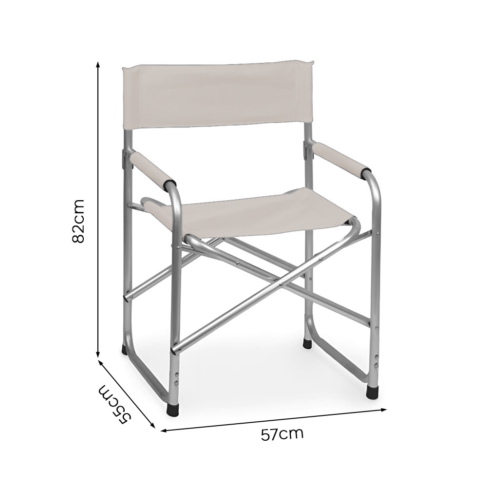 Set 2pz Sedia Regista in Alluminio e Textilene Pieghevole da Campeggio 82x57x55 - Foto 32 di 32