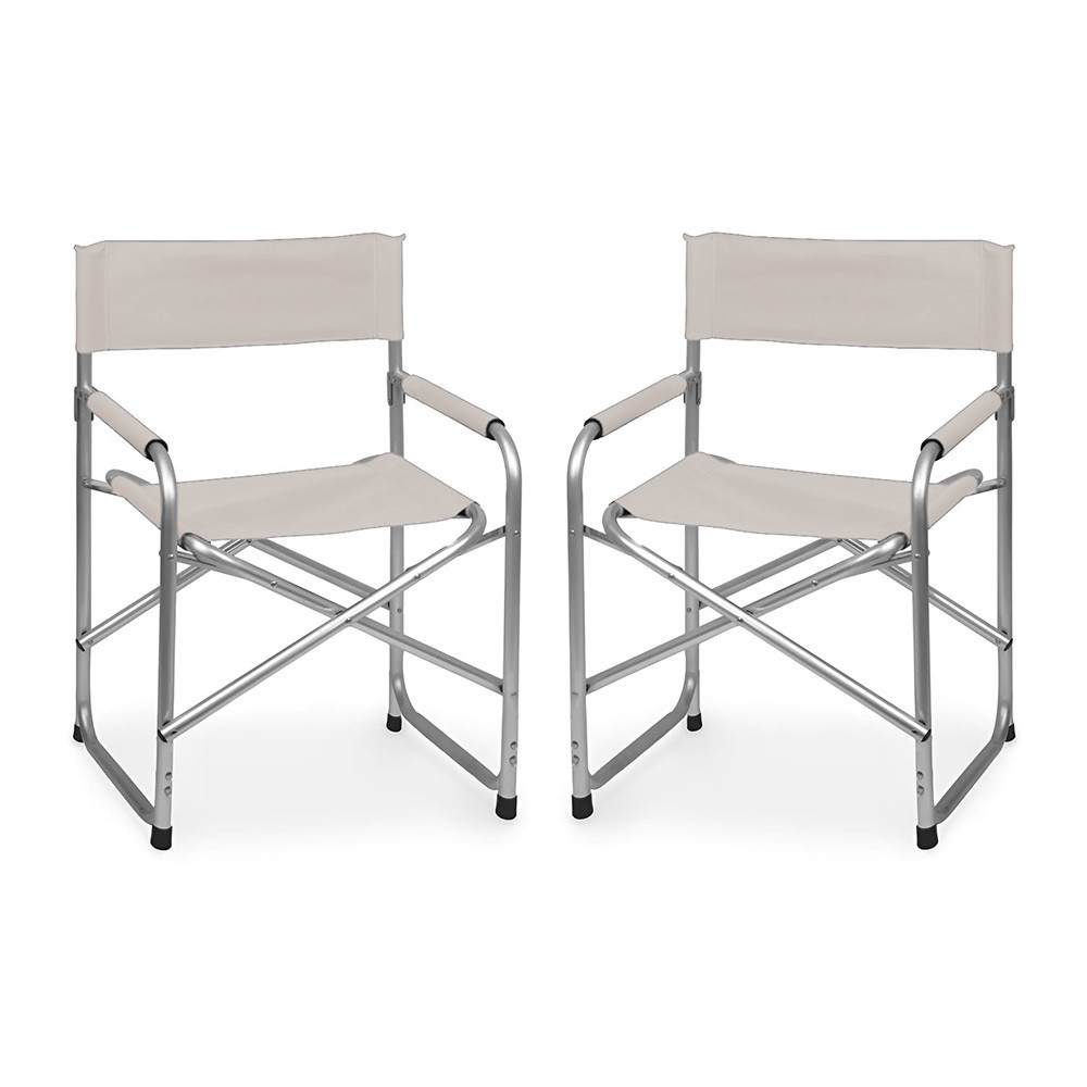Set 2pz Sedia Regista in Alluminio e Textilene Pieghevole da Campeggio 82x57x55 - Foto 28 di 32