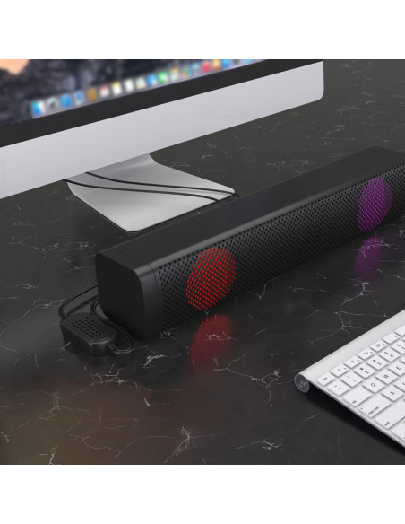 Cassa Audio PC Altoparlante Scrivania RGB Soundbar Computer Laptop Jack e USB