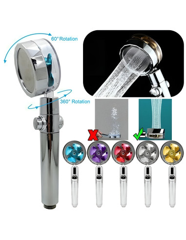 Soffione Turbocompressore Doccia Rotabile 360°...