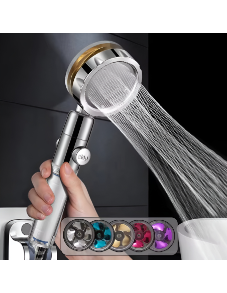 Soffione Turbocompressore Doccia Rotabile 360° Doccino con Filtro Purificante