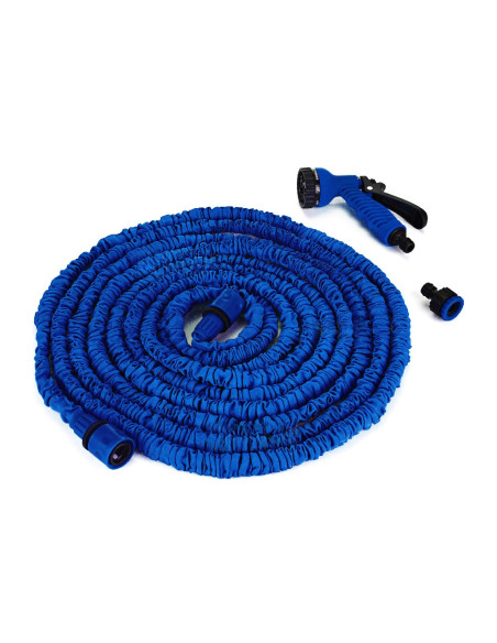 Tubo Giardino Estensibile 15MT Flessibile Spruzzatore 7 Getti Ugello Universale