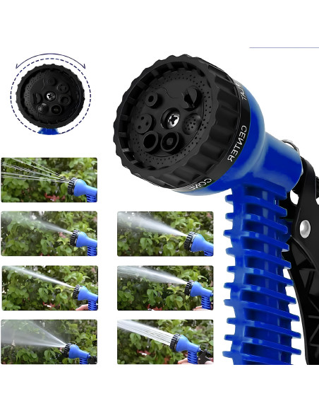 Tubo Giardino Estensibile 30MT Flessibile Spruzzatore 7 Getti Ugello Universale