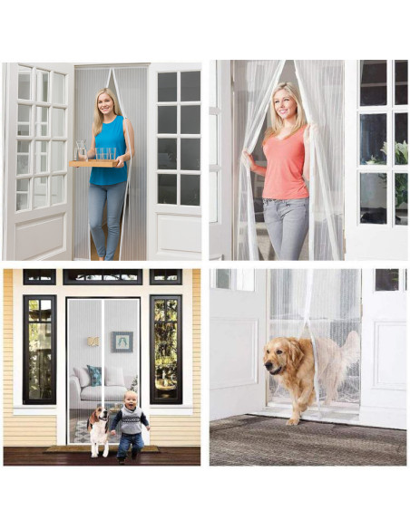 2pz Zanzariera Chiusura Magnetica Calamita 140x245 per Casa Campeggio Finestre