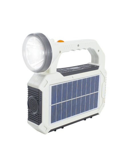 Lampada Portatile con Pannello Solare Luce d'Emergenza Multifunzione Strobo USB