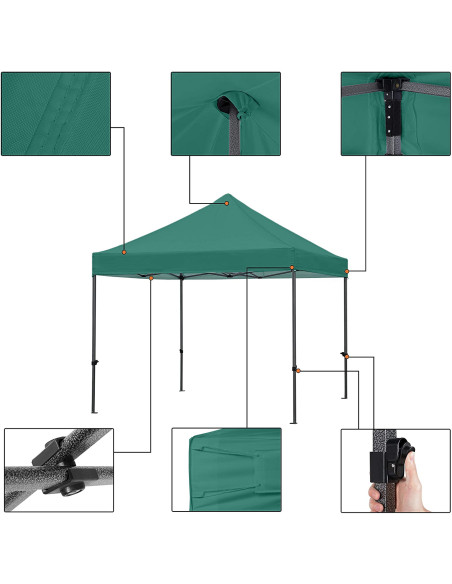 Gazebo Giardino Richiudibile a Fisarmonica Multiuso 3x3mt Telo Impermeabile