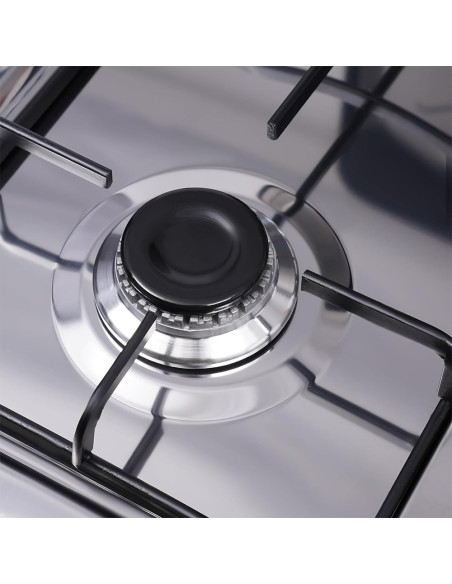 Fornello Gas Naturale Cucinotto Piano Cottura 4 Fuochi Lega Alluminio 2 Ripiani